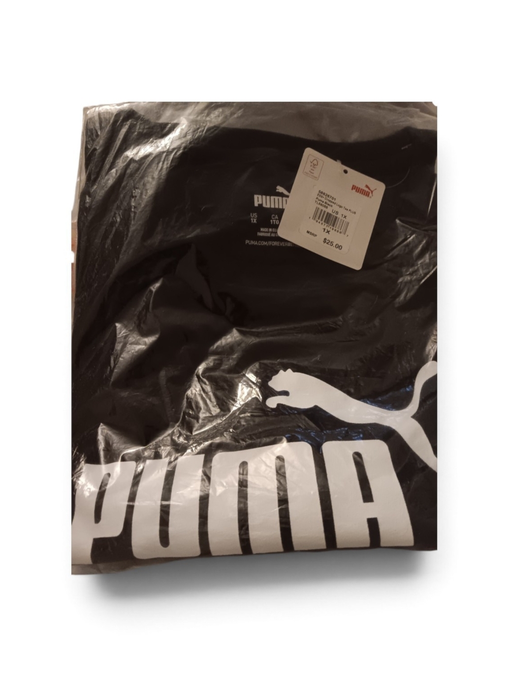 New Puma Black Healther T-Shirt with White Logo